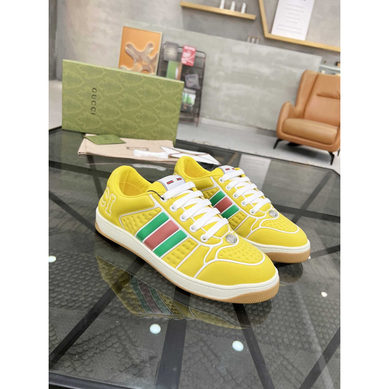 G*u*i screener sneaker with web neoprene yellow