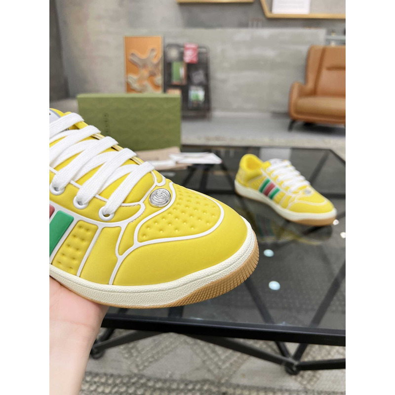 G*u*i screener sneaker with web neoprene yellow