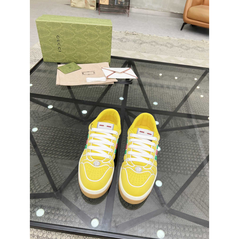 G*u*i screener sneaker with web neoprene yellow