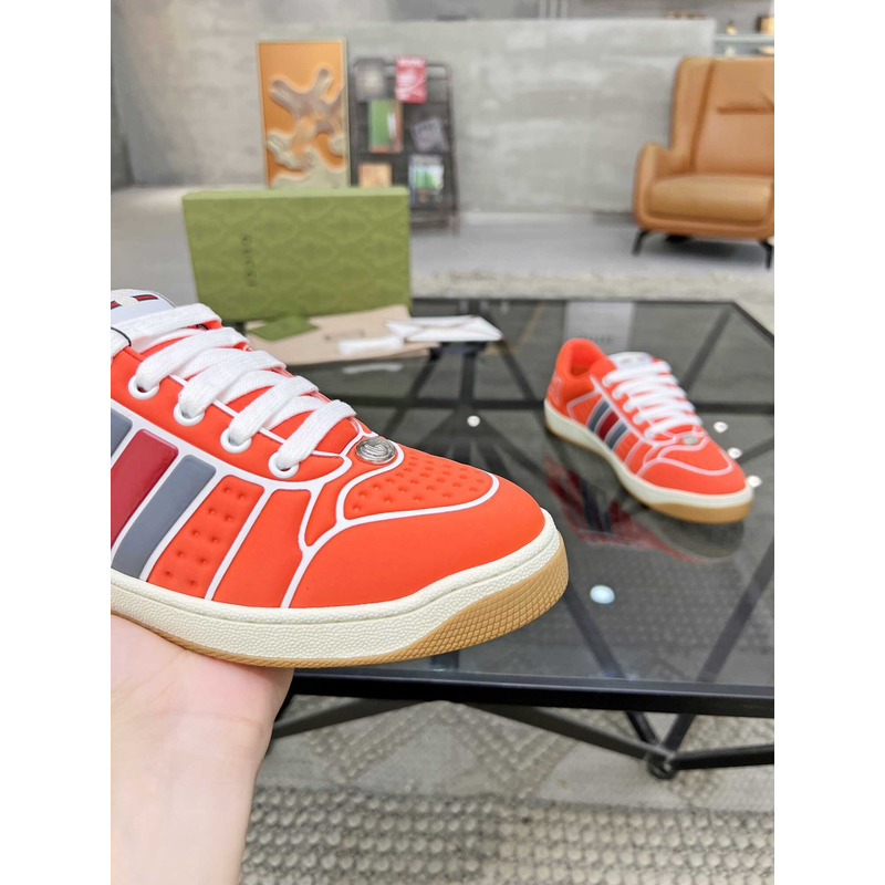 G*u*i screener sneaker with web neoprene orange