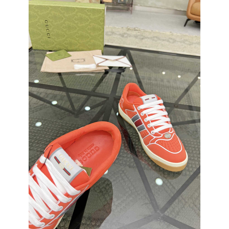 G*u*i screener sneaker with web neoprene orange