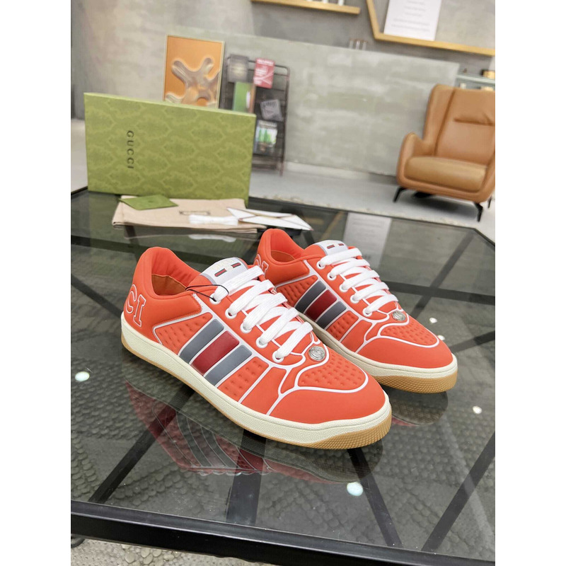 G*u*i screener sneaker with web neoprene orange