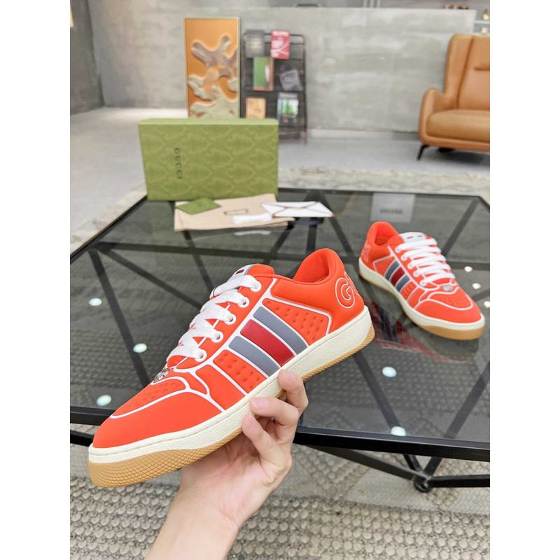 G*u*i screener sneaker with web neoprene orange