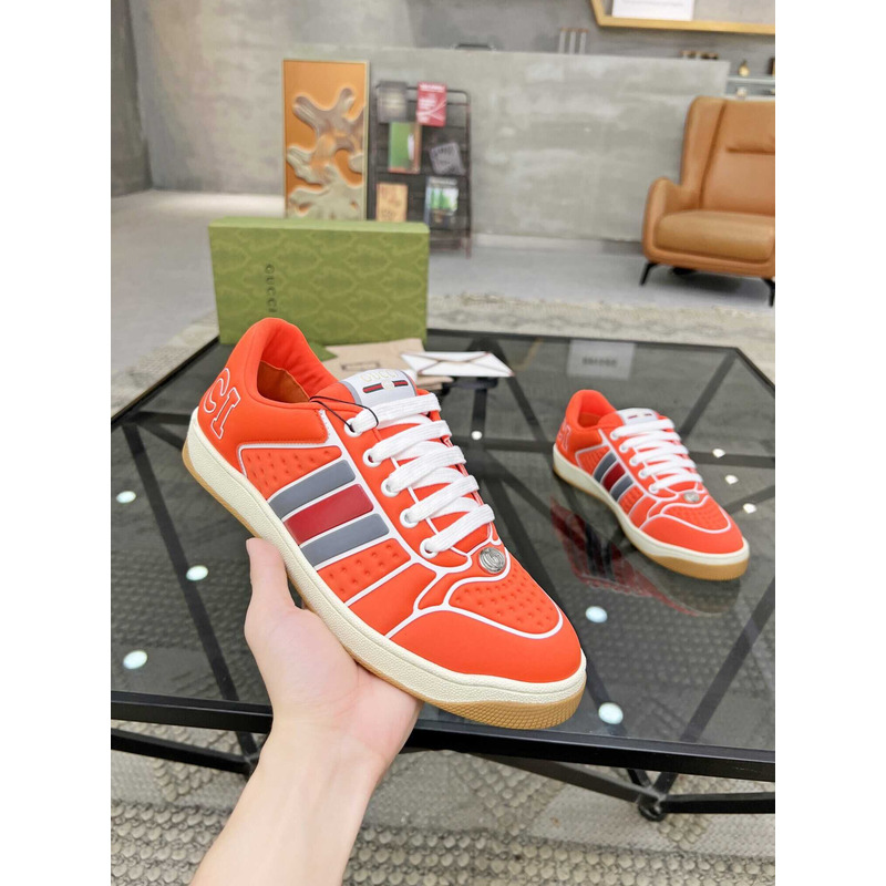 G*u*i screener sneaker with web neoprene orange