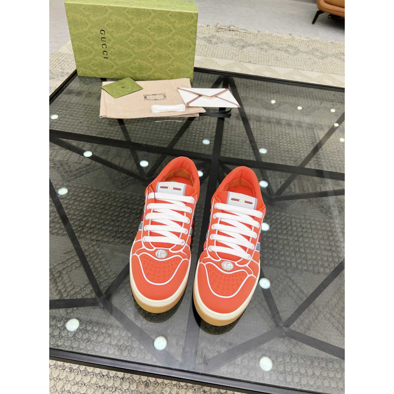 G*u*i screener sneaker with web neoprene orange