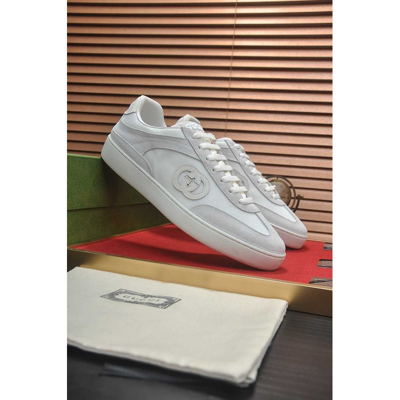 G*u*i interlocking g sneaker white&gray