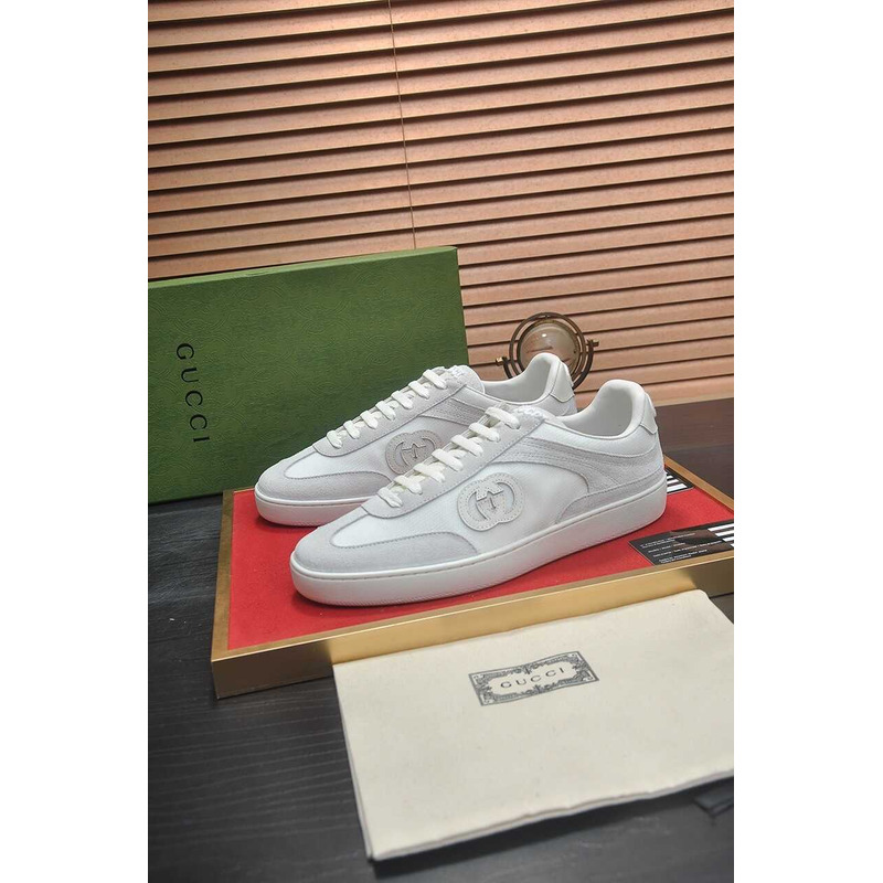 G*u*i interlocking g sneaker white&gray