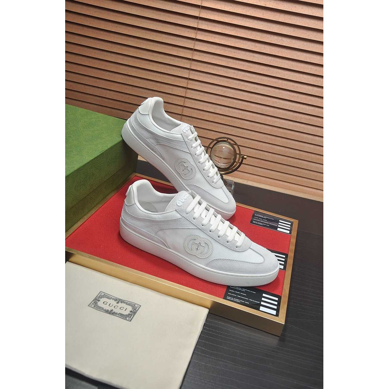 G*u*i interlocking g sneaker white&gray