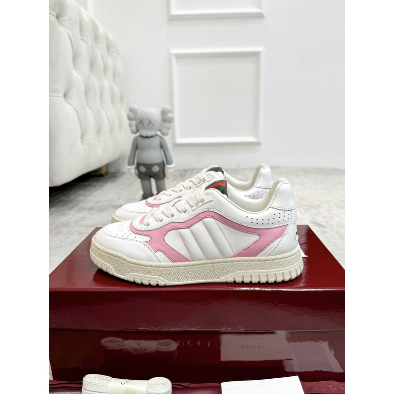 G*u*i re-web sneaker with white and leather piping pink