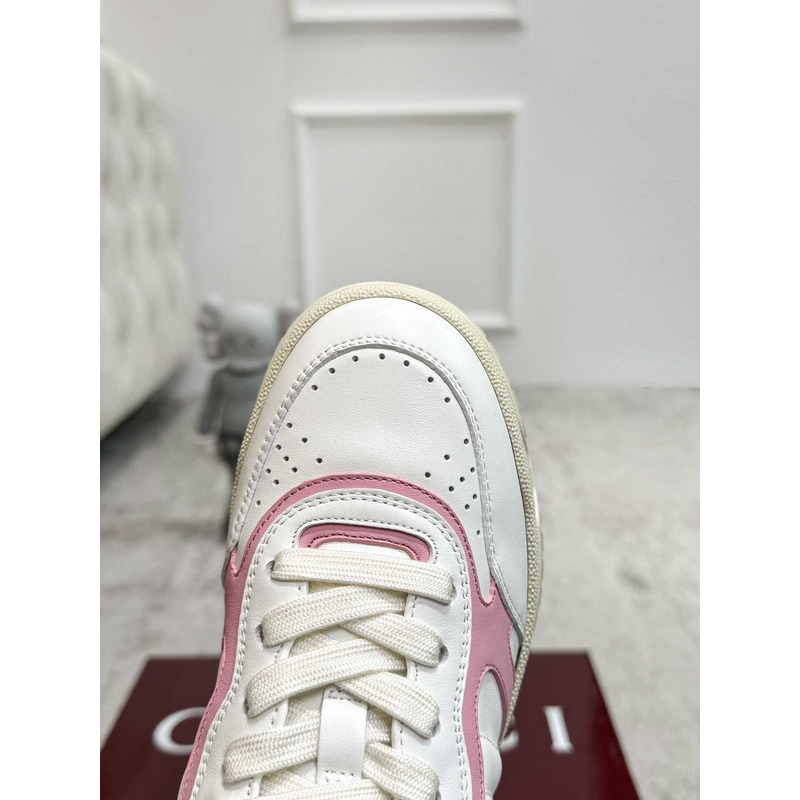 G*u*i re-web sneaker with white and leather piping pink