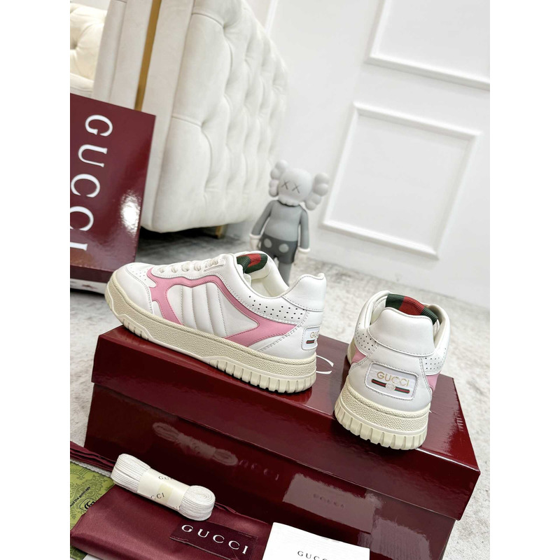 G*u*i re-web sneaker with white and leather piping pink