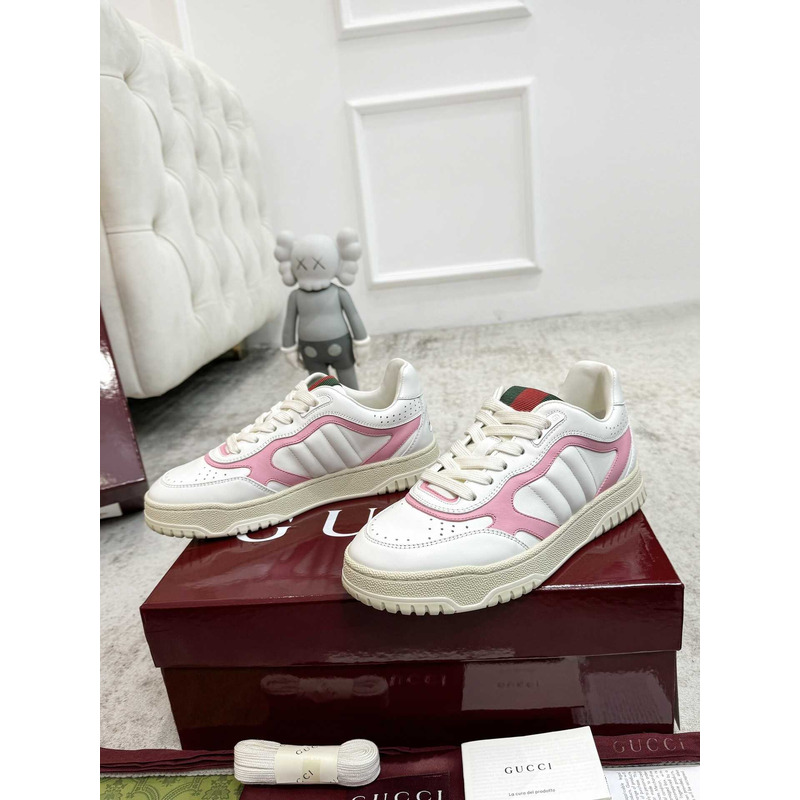 G*u*i re-web sneaker with white and leather piping pink