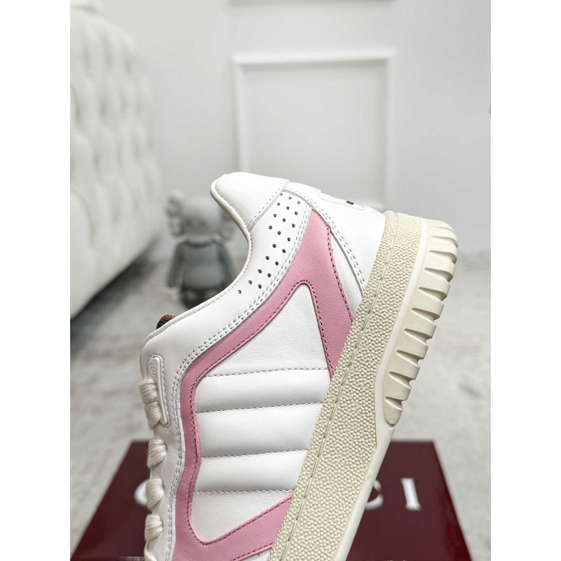 G*u*i re-web sneaker with white and leather piping pink