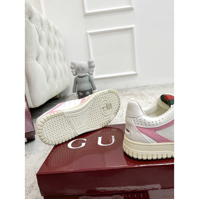 G*u*i re-web sneaker with white and leather piping pink