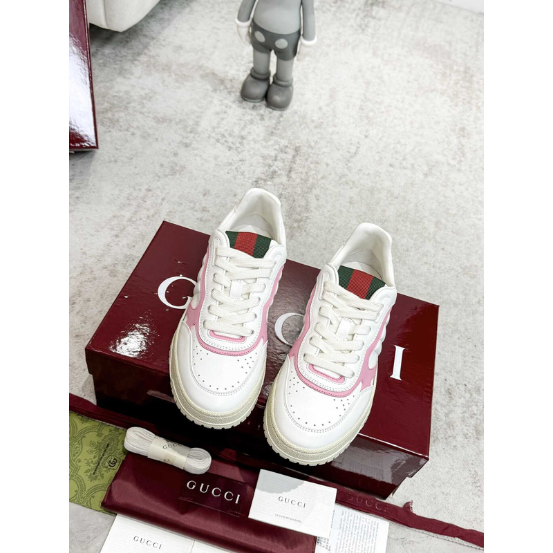 G*u*i re-web sneaker with white and leather piping pink