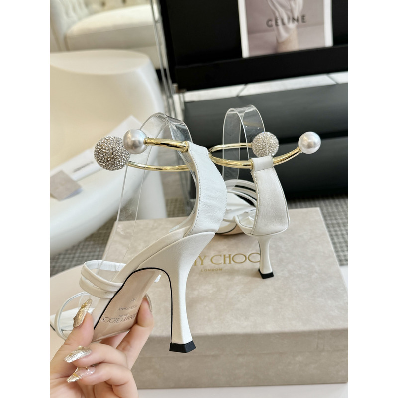 Jimmy Choo OTTILIA wrap-around Heels White