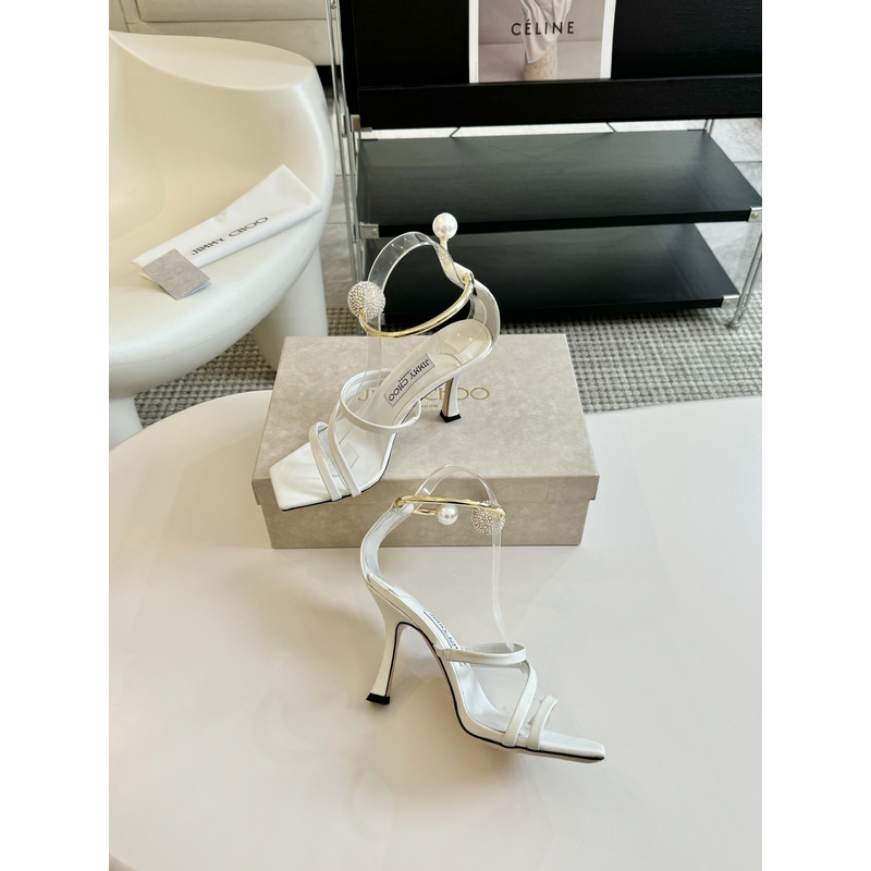 Jimmy Choo OTTILIA wrap-around Heels White