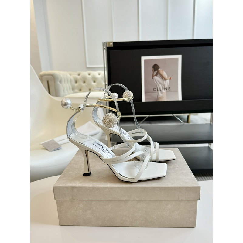 Jimmy Choo OTTILIA wrap-around Heels White