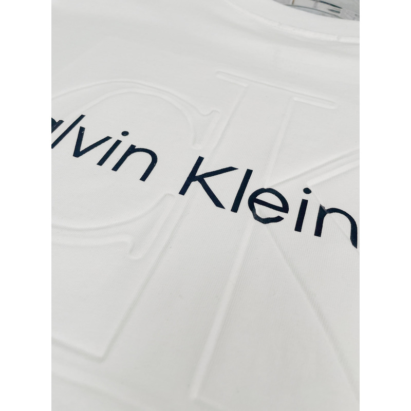 Calvin Klein Relaxed Fit Archive Logo Crewneck T-Shirt White