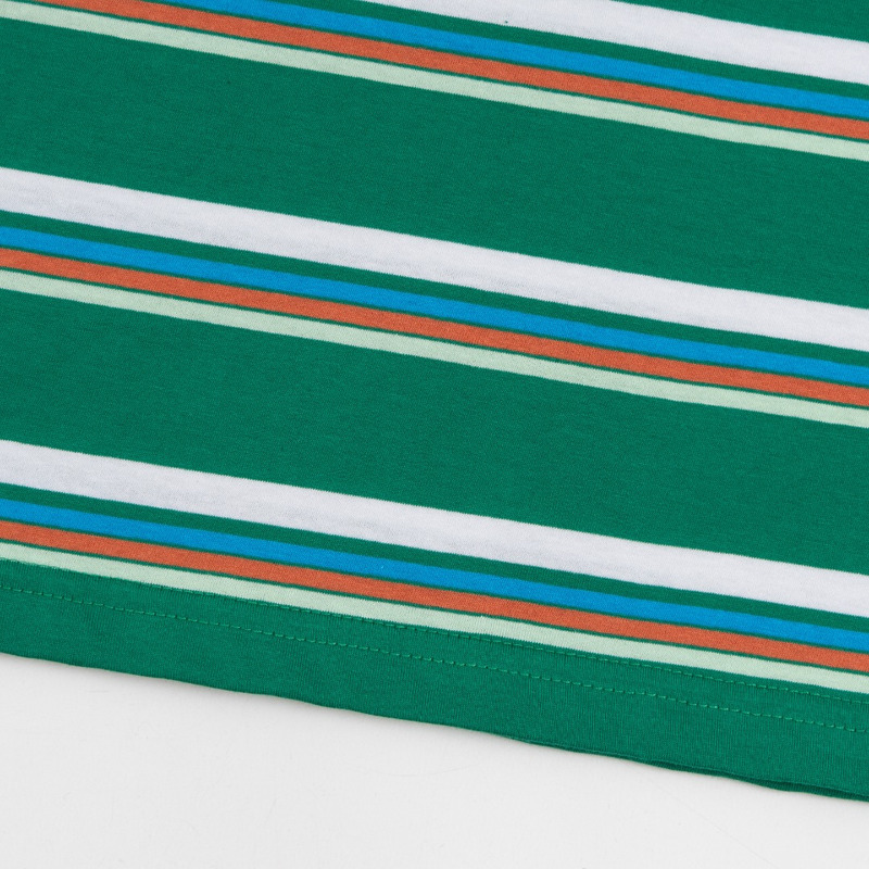 Miu Miu Jersey Polo Shirt Stripes Cotton Green