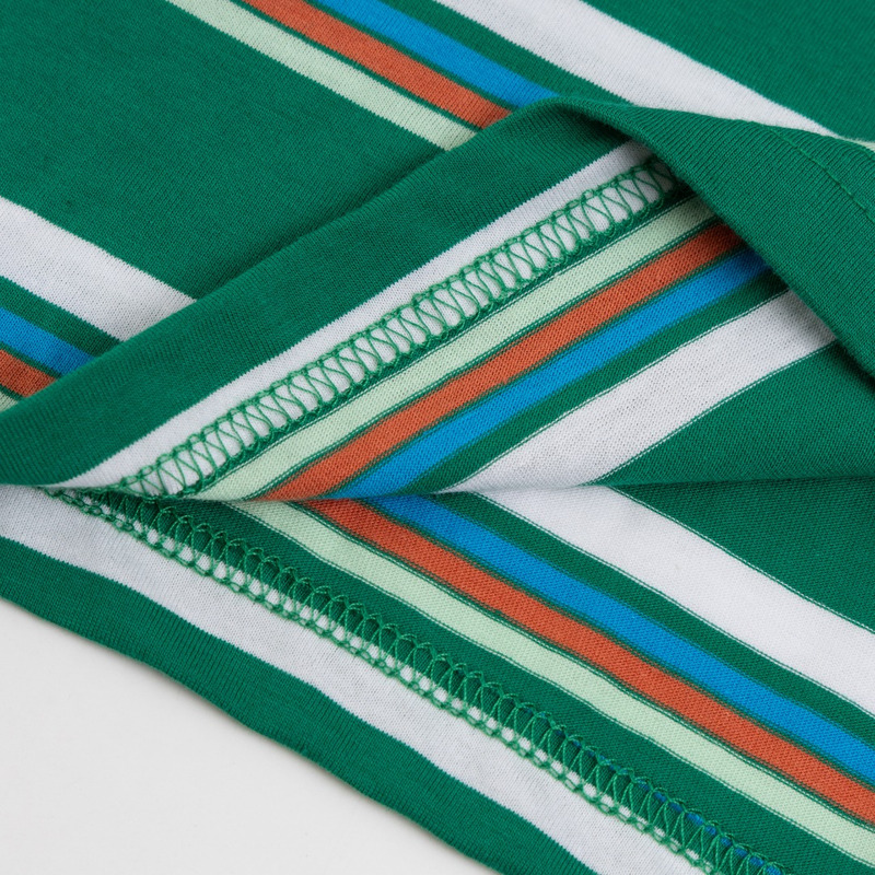 Miu Miu Jersey Polo Shirt Stripes Cotton Green