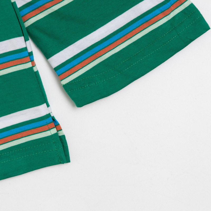 Miu Miu Jersey Polo Shirt Stripes Cotton Green