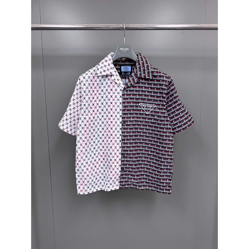 Pra*a cotton shirt double match bicolor