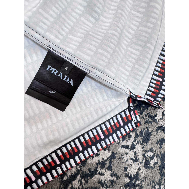 Pra*a cotton shirt double match bicolor