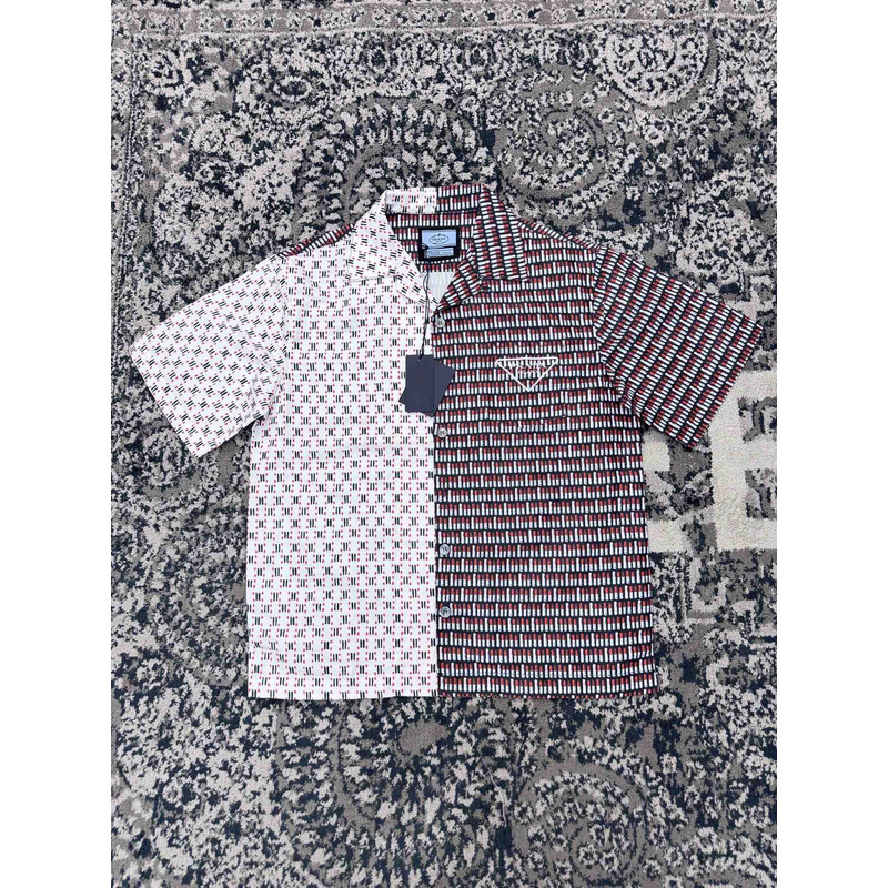 Pra*a cotton shirt double match bicolor