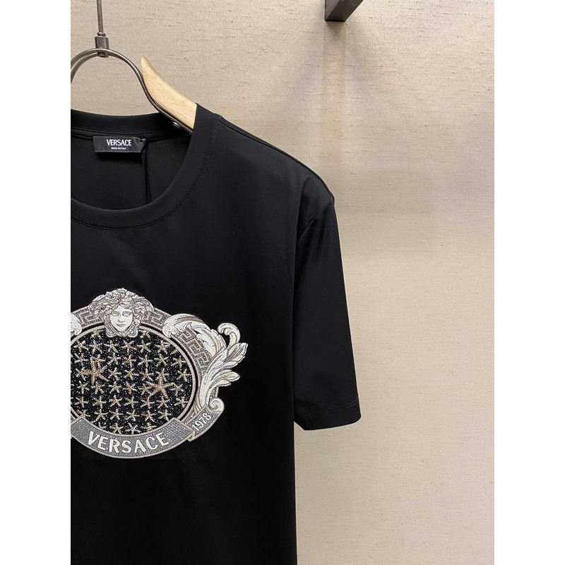 Versace Crystal Starfish Blason T-shirt Black