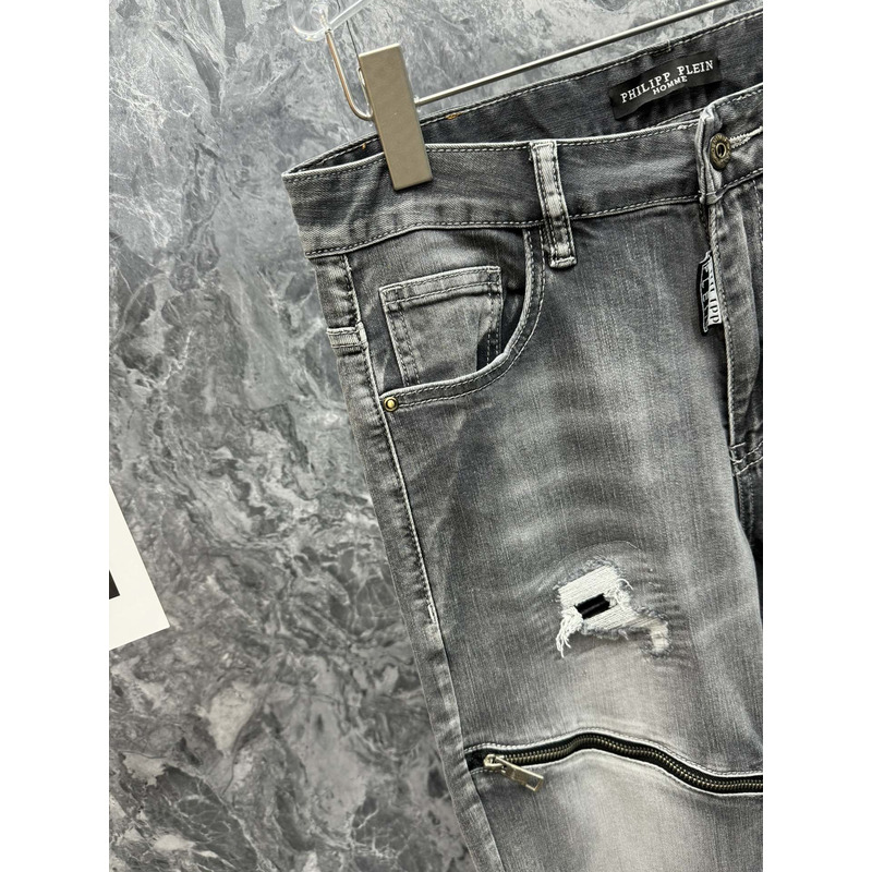 Philipp Plein Ripped Casual Wash Jeans Black