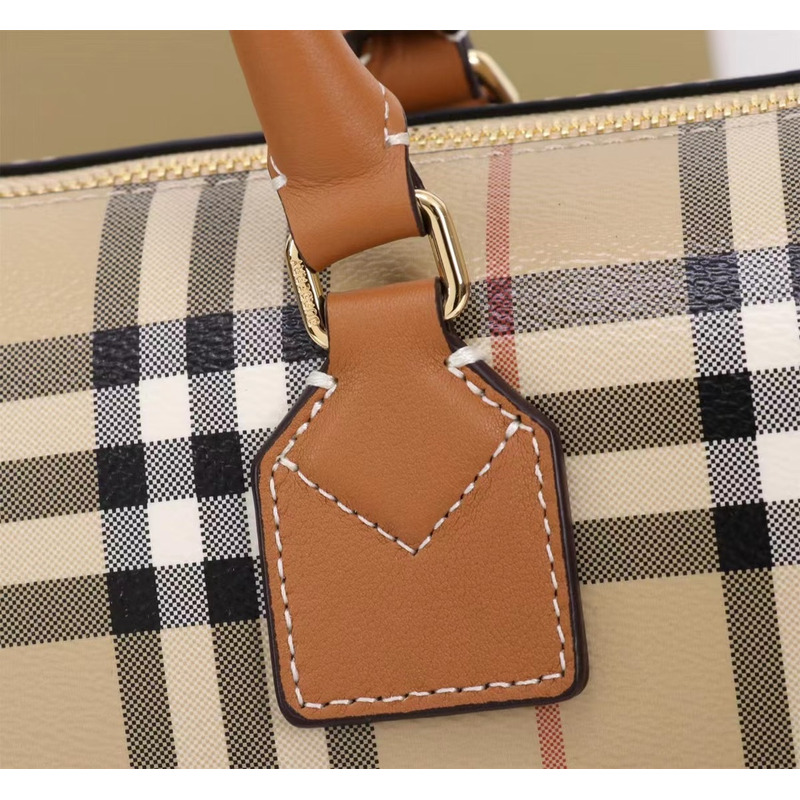 B**rry medium check bowling bag beige