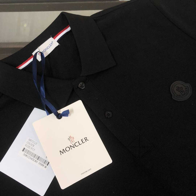 Moncler Logo Polo Shirt Black