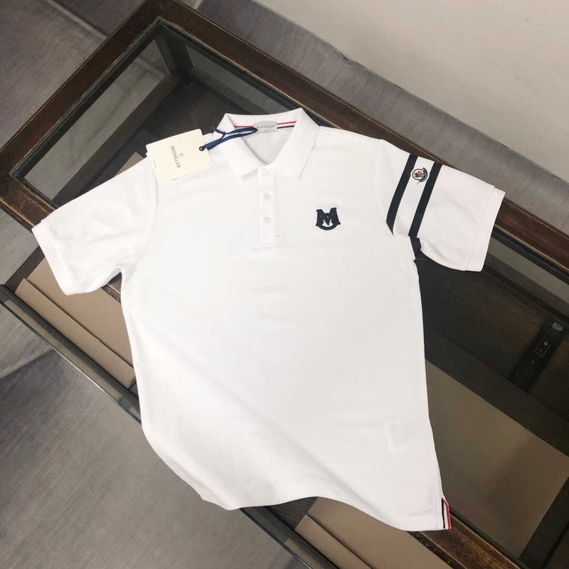 Moncler Logo-embroidered Polo Shirt Cotton White