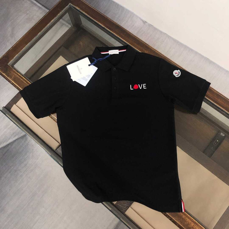 Moncler Love Embroidered T-Shirt Black