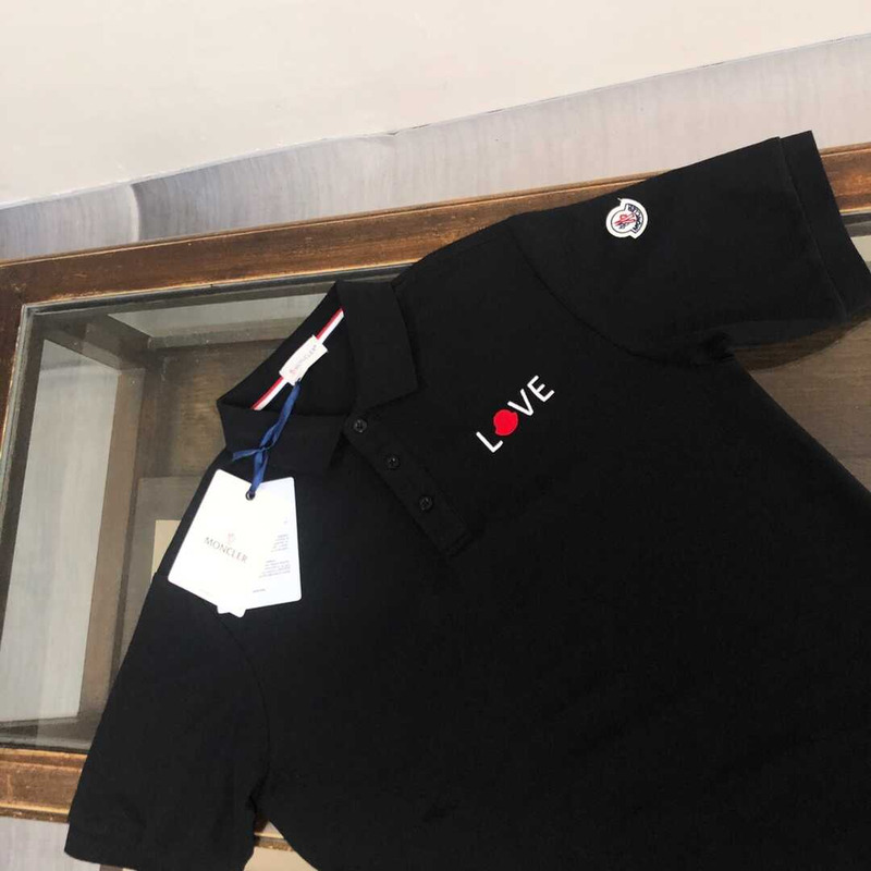 Moncler Love Embroidered T-Shirt Black