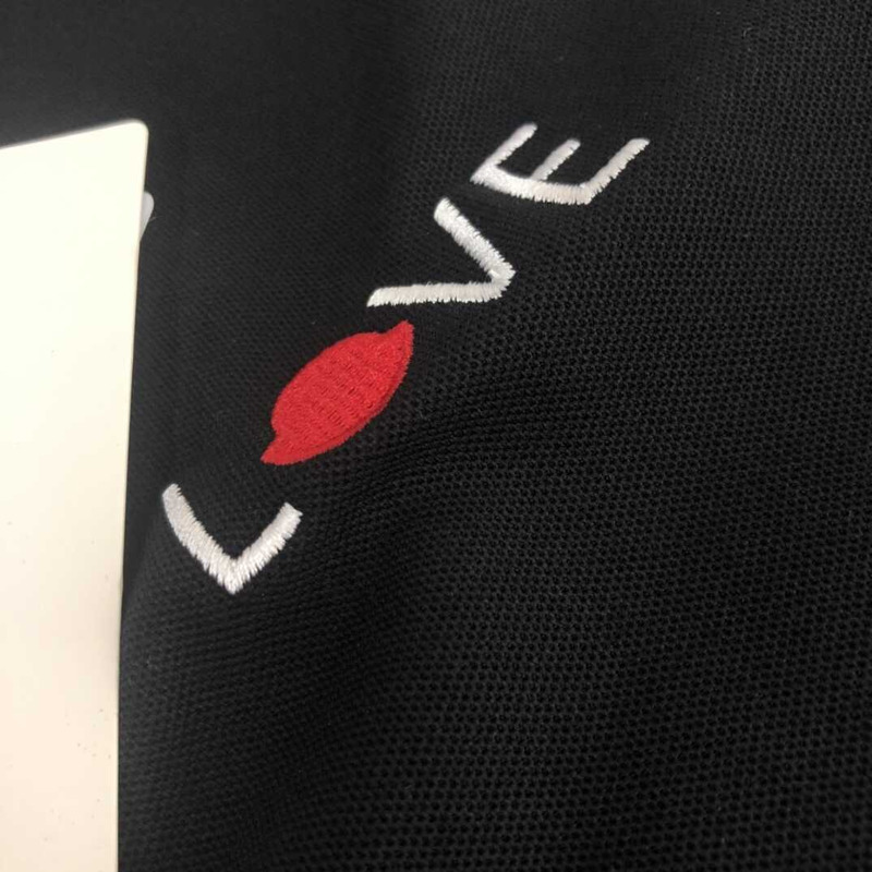 Moncler Love Embroidered T-Shirt Black