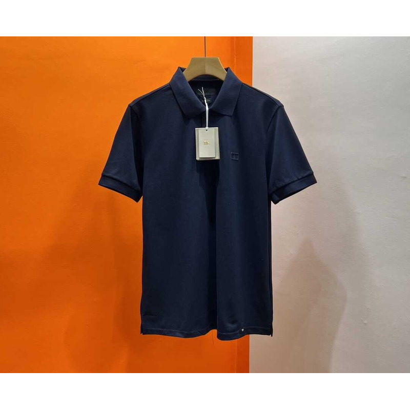 Tom Ford Cotton Polo Shirt Dark Blue