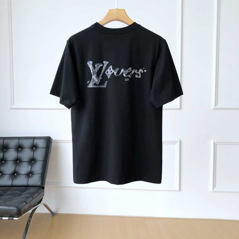 l**is V*t*n cotton crewneck t-shirt black