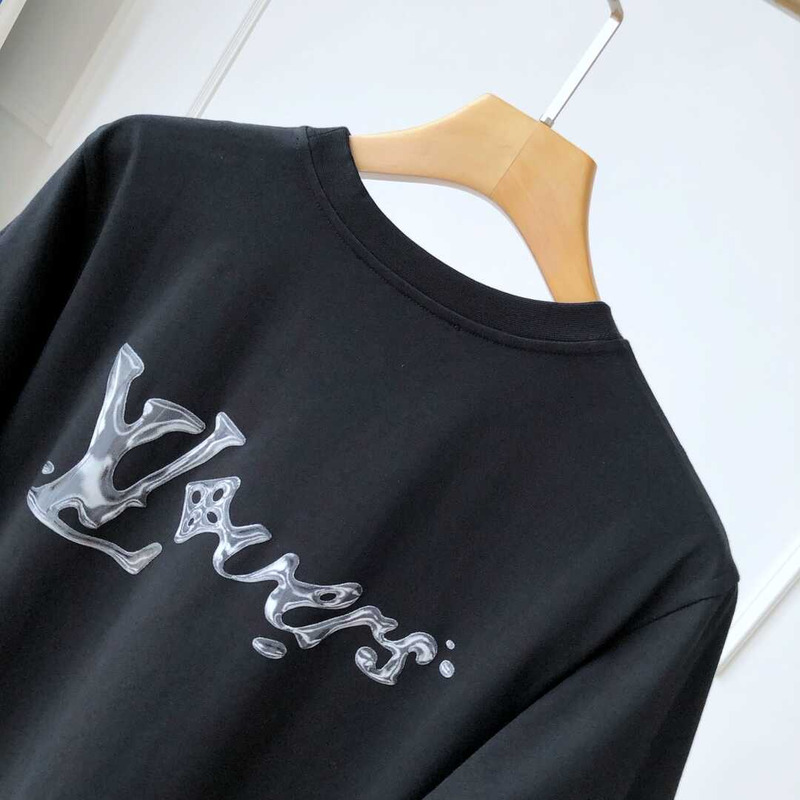 l**is V*t*n cotton crewneck t-shirt black