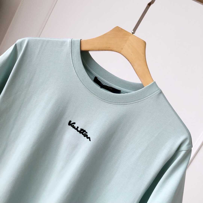 l**is V*t*n cotton crewneck t-shirt blue