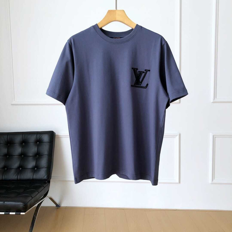 l**is V*t*n embroidered logo t-shirt blue