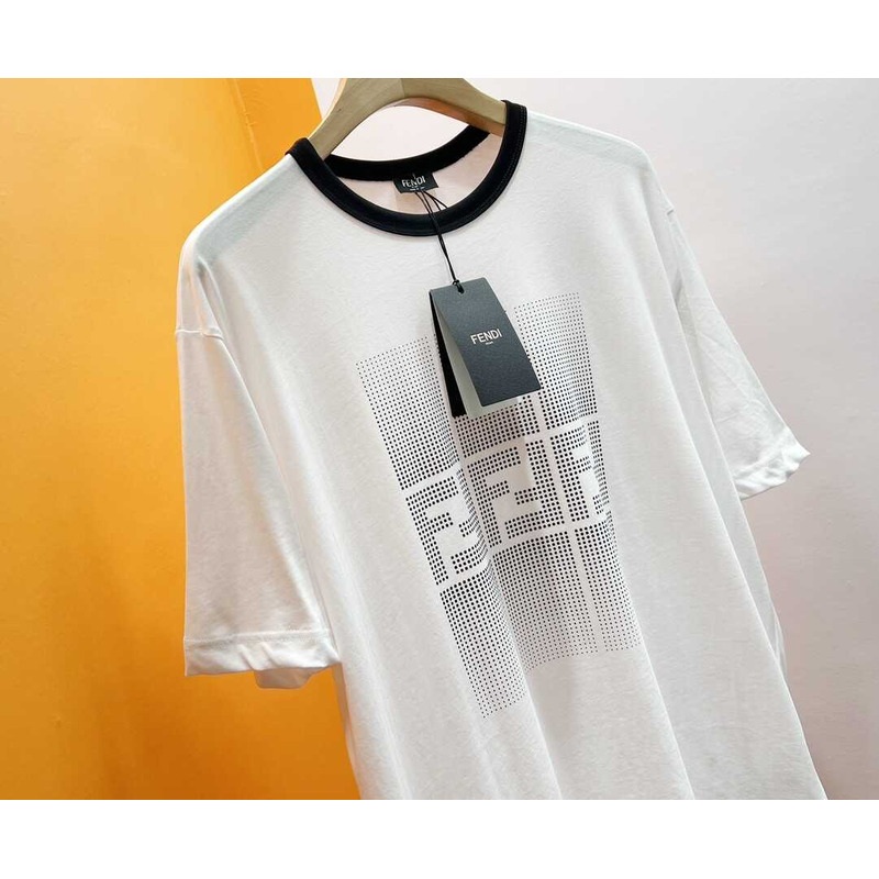 F**di print cotton t shirt white