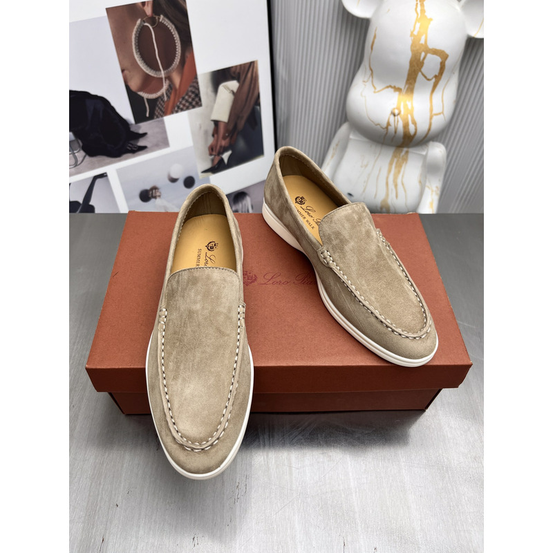 Loro piana Loaferi Suede Casual Shoes - Beige