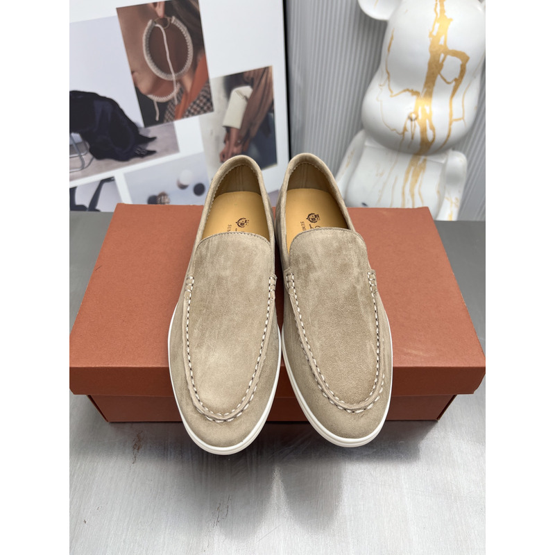 Loro piana Loaferi Suede Casual Shoes - Beige