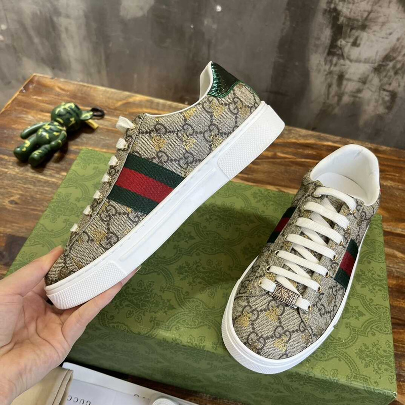 G*u*i  ace  with web sneaker khaki