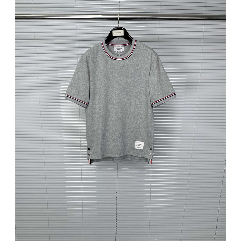 Thom Browne Cotton T-Shirt Gray