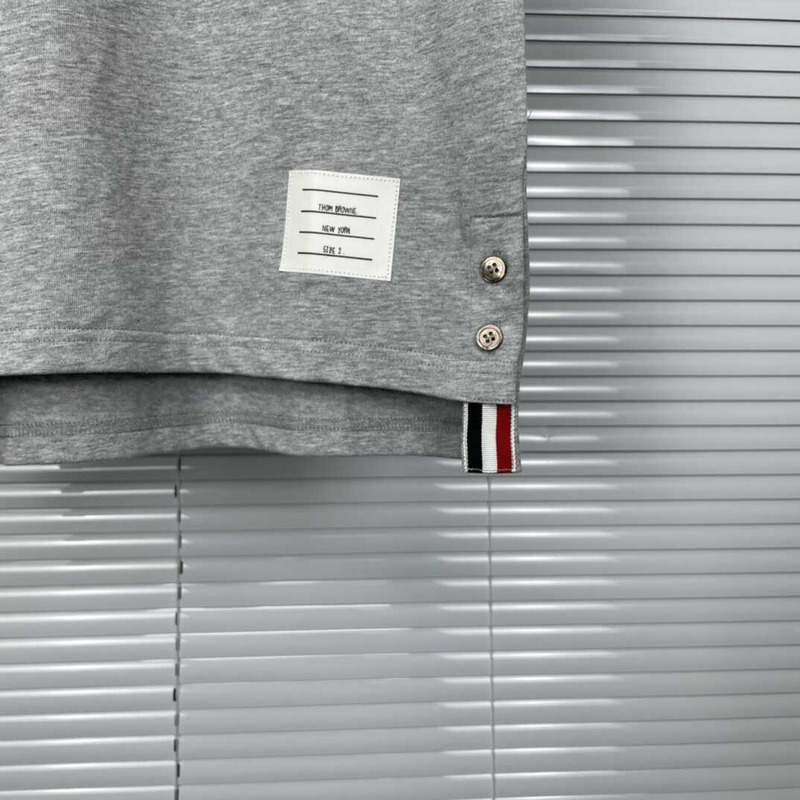 Thom Browne Cotton T-Shirt Gray