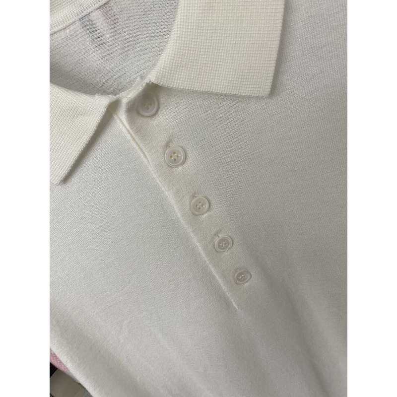 Thom Browne Cotton Short Sleeves Polo Shirt White