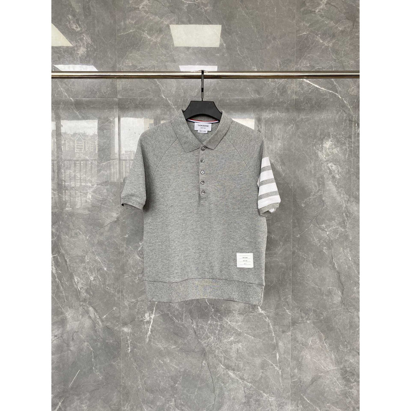 Thom Browne Cotton Polo Shirt Grey